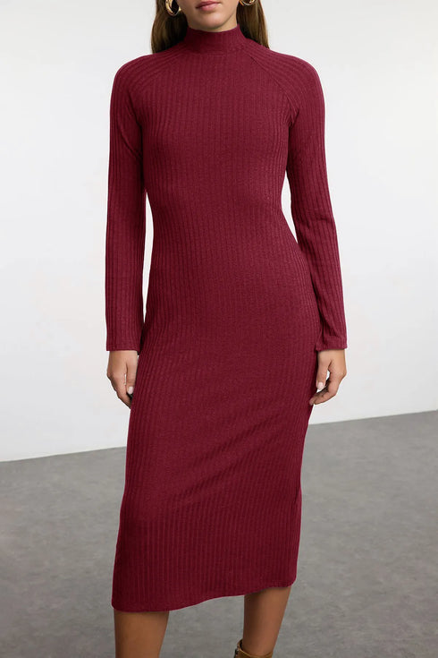 فستان تريكو لون بوردو