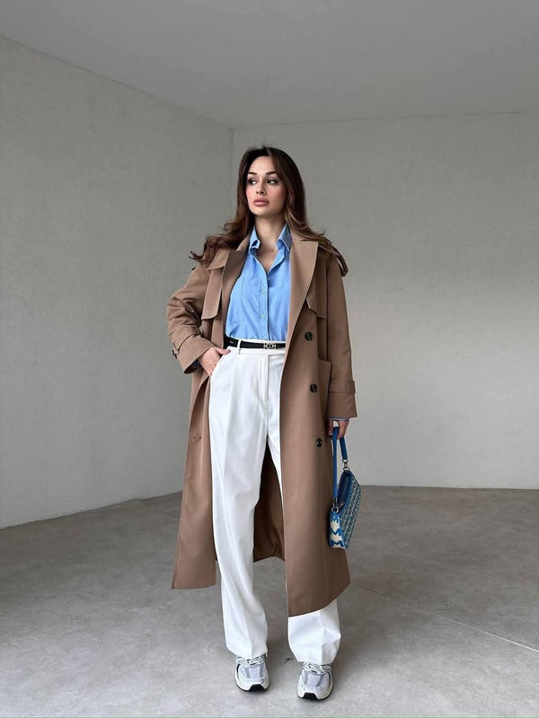 ترانشكوت طويل لون بيج