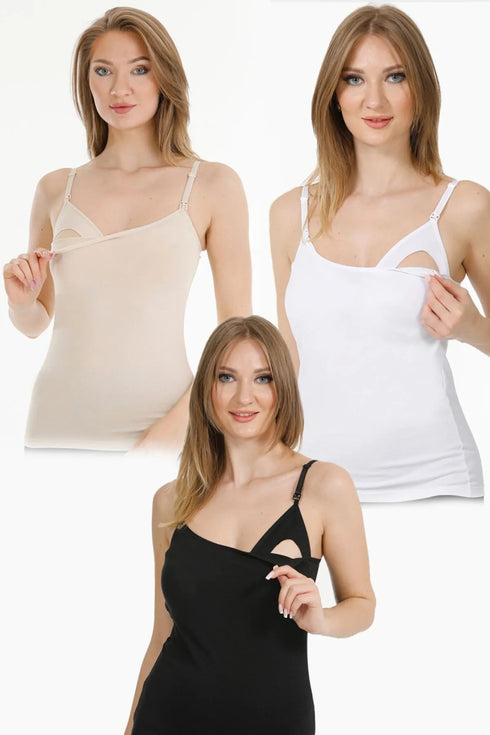 طقم نسائي من 3 قطع باللون الأسود-الأبيض-البيج