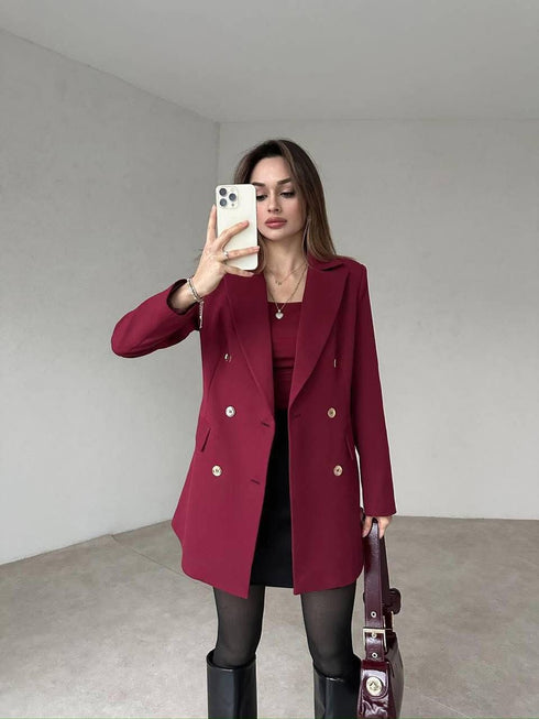 بليزر نسائي لون بوردو