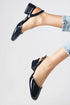 Navy Blue Patent Leather Heeled Shoes
