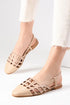 Nude Colored Caged Ballerinas