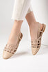 Nude Colored Caged Ballerinas