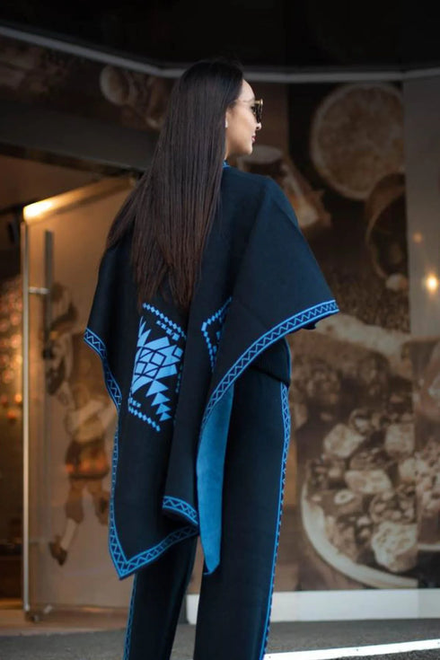 طقم نسائي محبوك من 3 قطع- كحلي