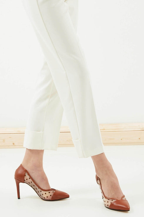 حذاء كعب عالي- عسلي