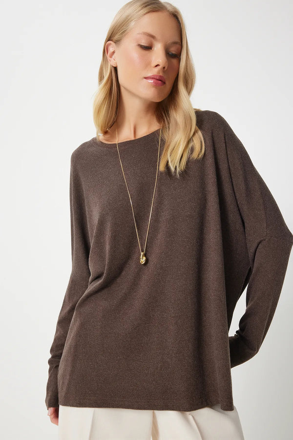 بلوزة - باللون البني