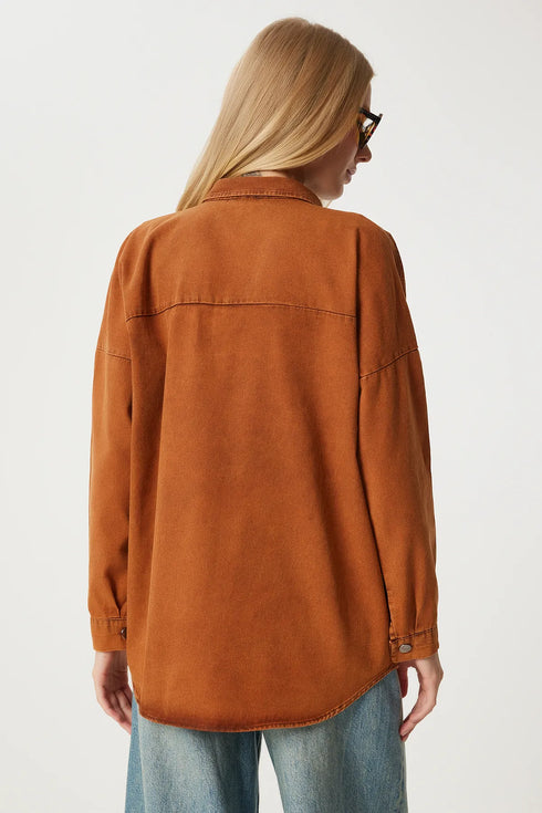 قميص - باللون البني