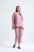 طقم بنطلون كتان وردي - تونيك