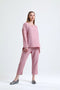 طقم بنطلون كتان وردي - تونيك