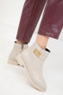 جزمة قصيرة لون بيج