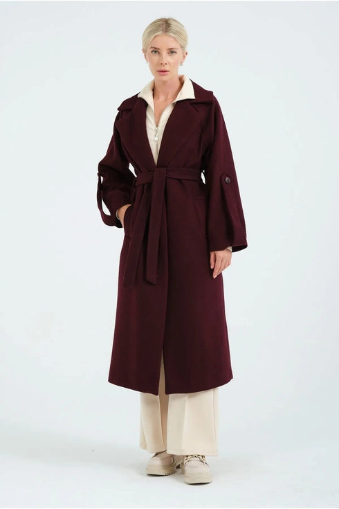 معطف جوخ طويل - بوردو
