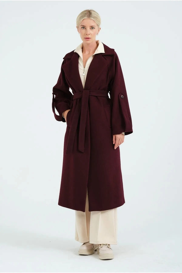 معطف جوخ طويل - بوردو