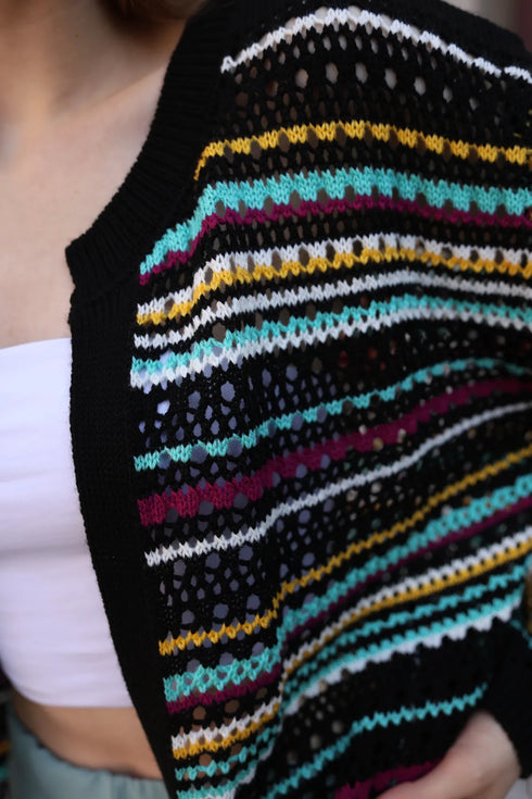 جرزة تريكو مخططة - أسود