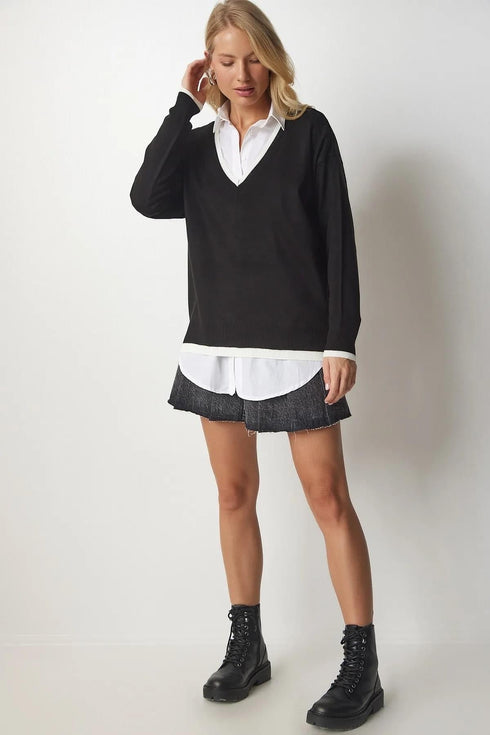 بلوز تريكو باللون الأسود