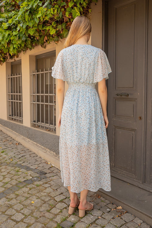 فستان زهري قصير - أزرق فاتح