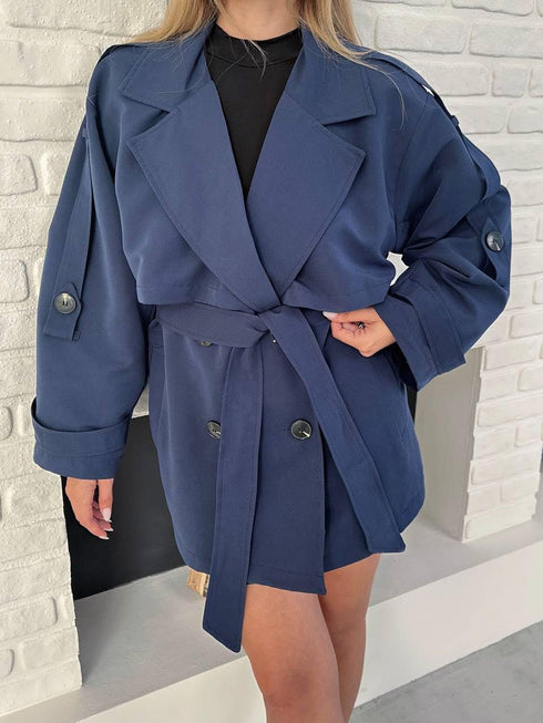 ترانشكوت خريفي قصير- كحلي