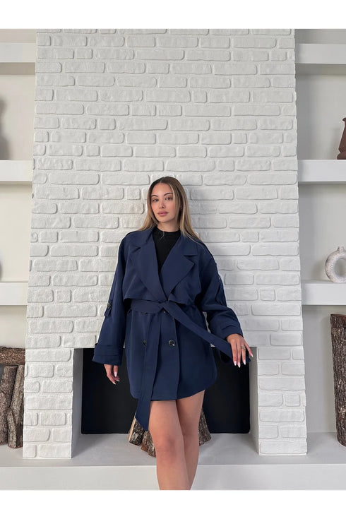 ترانشكوت خريفي قصير- كحلي