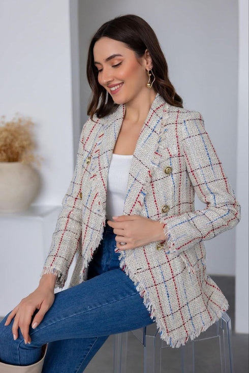 جكيت كاروهات - كريمي