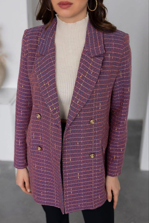 جكيت بأزرار ذهبية - بنفسجي