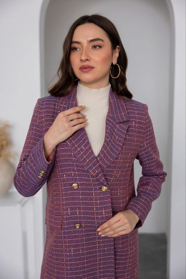 جكيت بأزرار ذهبية - بنفسجي