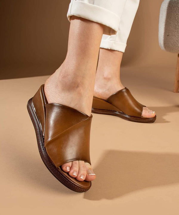 سليبر نسائي ذات الكعب العالي- عسلي