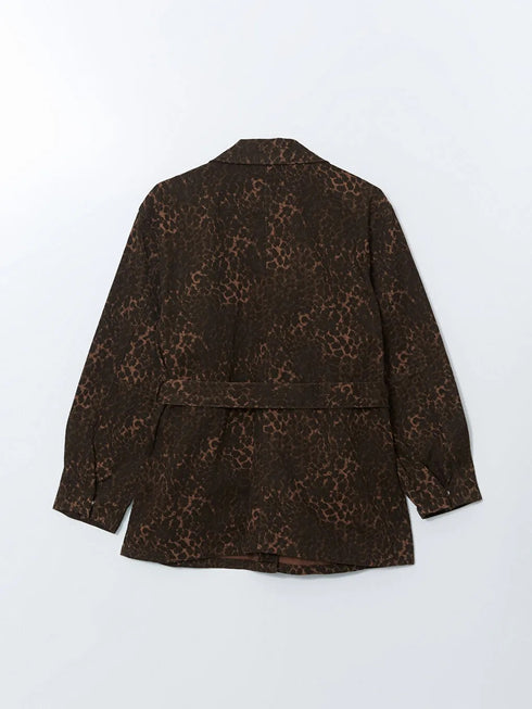 جكيت بنقشة الليوبارد باللون البني