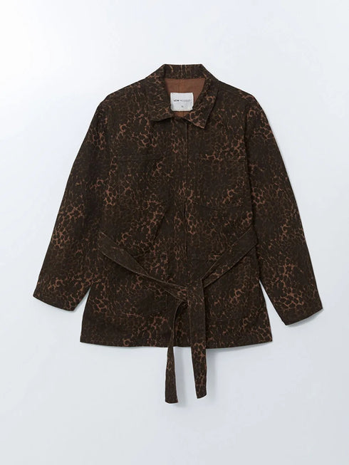 جكيت بنقشة الليوبارد باللون البني