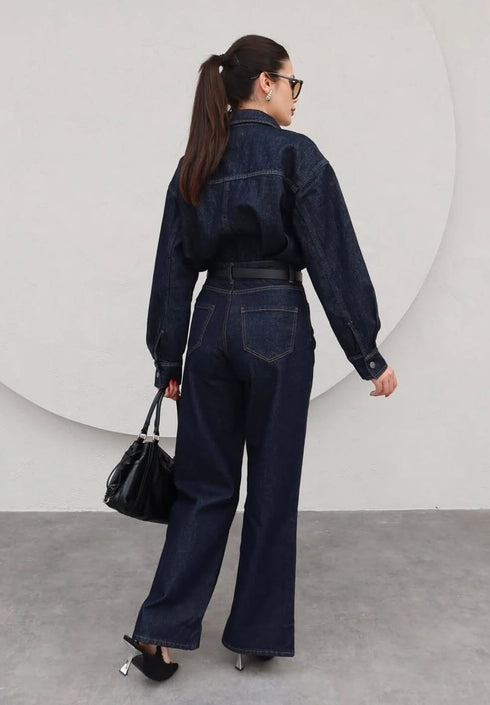 طقم جينز قميص وبنطلون