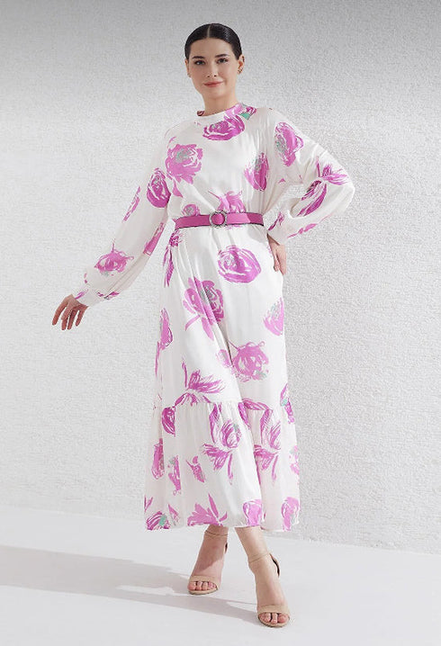 فستان - وردي