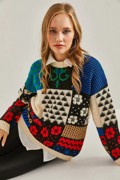 كنزة تريكو ملونة