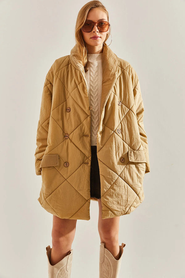 معطف اوفر سايز - بيج