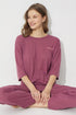 Cherry Bruise Soft Touch Fine Knitted Embroidered Pajamas Set