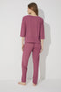 Cherry Bruise Soft Touch Fine Knitted Embroidered Pajamas Set