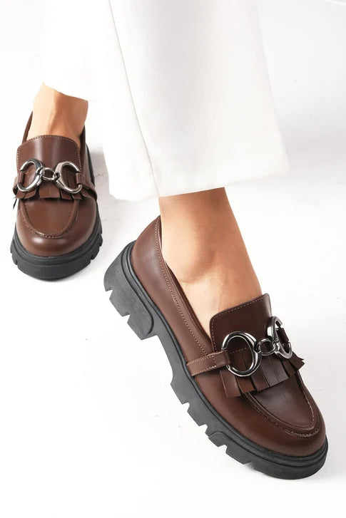 حذاء أوكسفورد- بني