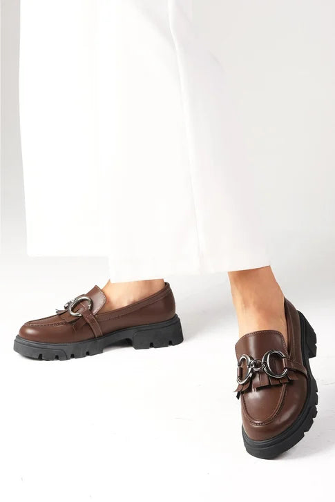 حذاء أوكسفورد- بني