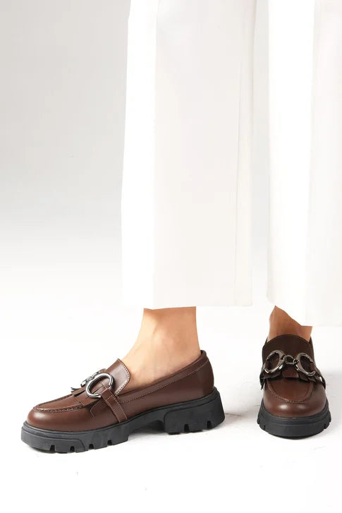 حذاء أوكسفورد- بني