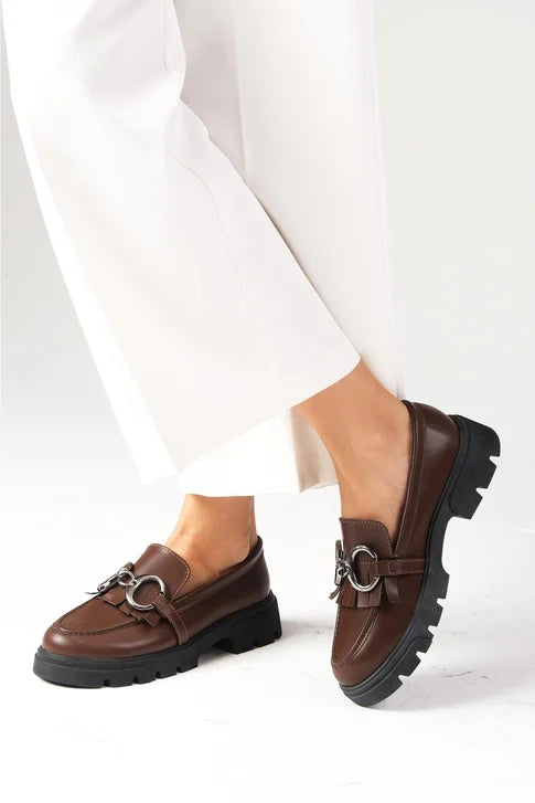 حذاء أوكسفورد- بني