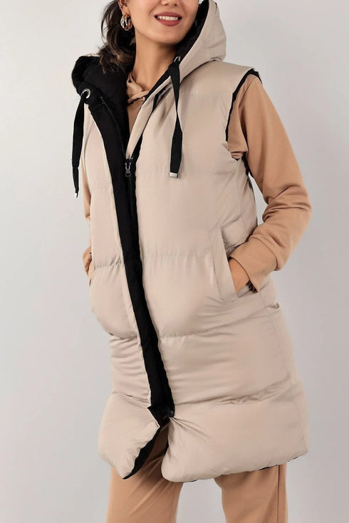 سترة نسائية طويلة مبطنة