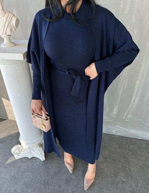 طقم تريكو قطعتين لون كحلي