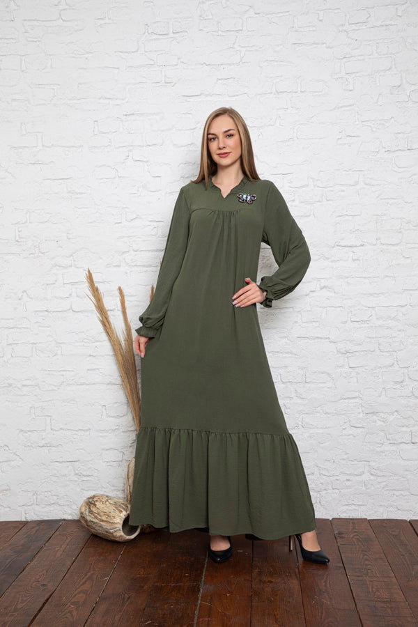 فستان نسائي- اخضر غامق