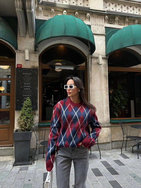 كنزة صوف ناعم - رمادي