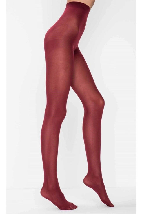 جوارب طويلة مايكرو باللون الأحمر الغامق