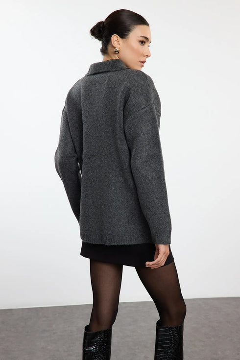 جرزة صوفية ناعمة لون رمادي غامق