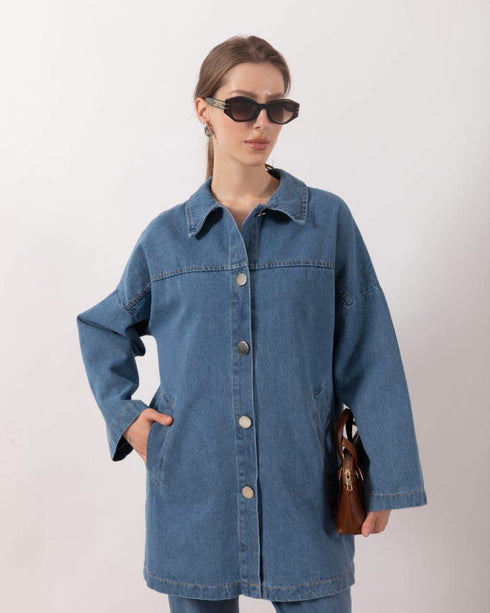 طقم جينز فاتح جكيت وبنطلون