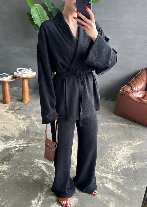 طقم كيمونو باللون الأسود