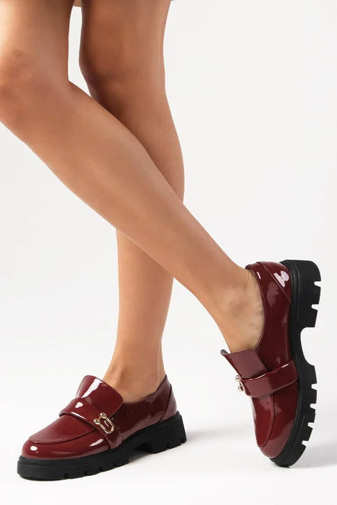 حذاء إكسفورد لون بوردو