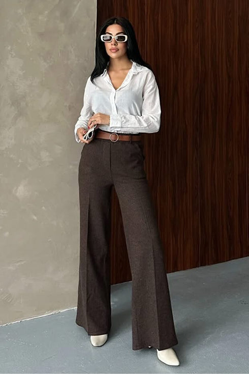 بنطلون نسائي خصر عالي