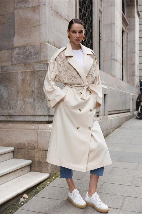 ترانشكوت طويل اوفر سايز - بيج