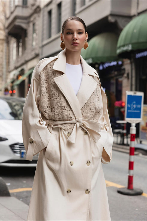 ترانشكوت طويل اوفر سايز - بيج