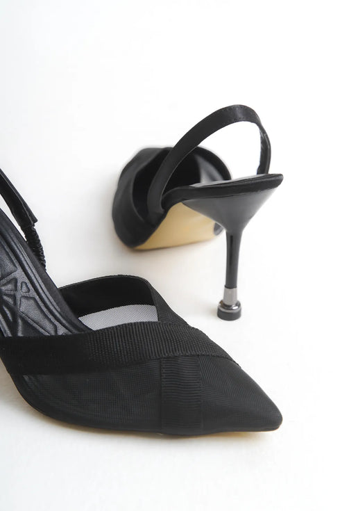 حذاء بكعب عالي لون أسود